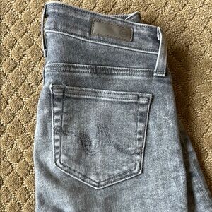 Women’s AG Mari High Rise Slim Straight Gray Denim Jeans